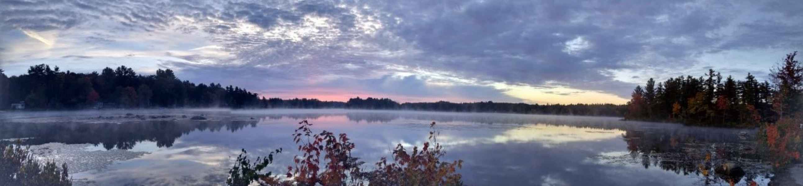 Beautiful Cloudy Sky at Lake in Barrington, New Hampshire