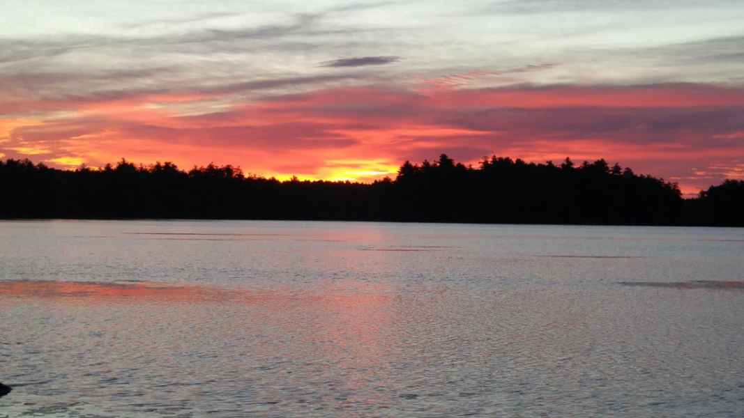 Beautiful Sunset at The Lake in Barrington, New Hampshire