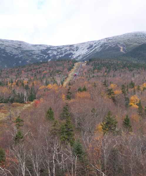 The Cog Railway at Mt. Washington with Fall Foliage